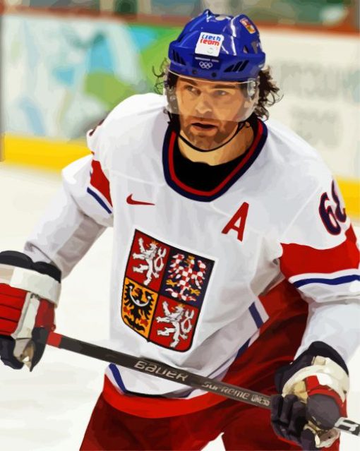 Jagr Czech Ice Hockey Player paint by numbers
