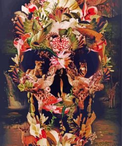 Jungle skull paint by numbers