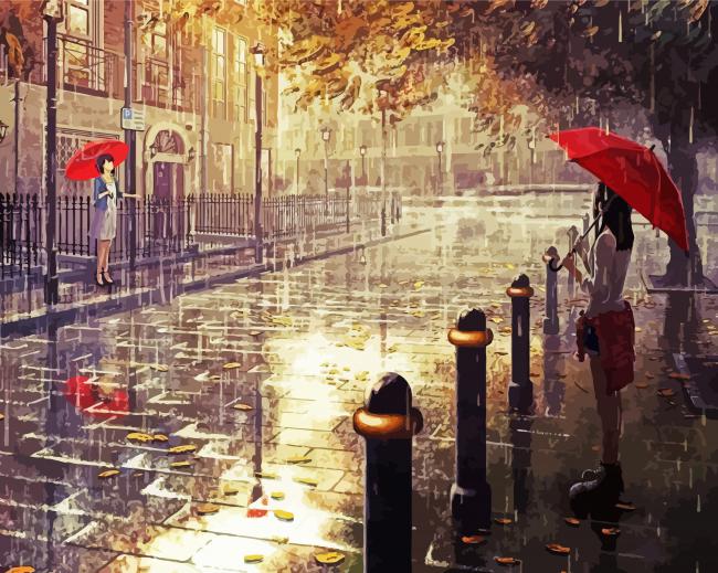 Aesthetic London In The Rain - Paint By Numbers - Painting By Numbers
