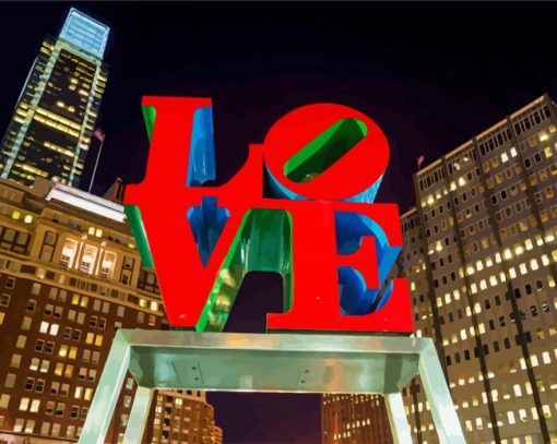 Love Statue Philly Park paint by numbers