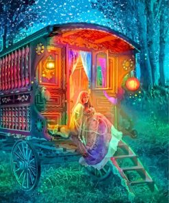 Magical Gypsy Caravan paint by numbers
