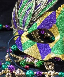 Mardi Gras Festival Mask pint by numbers