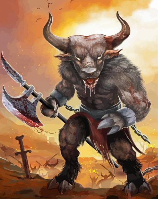 Minotaur Monster paint by numbers