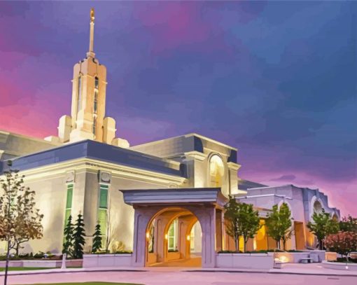 Mount Timpanogos Temple paint by numbers