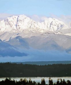 Olympic Range Winter paint by numbers