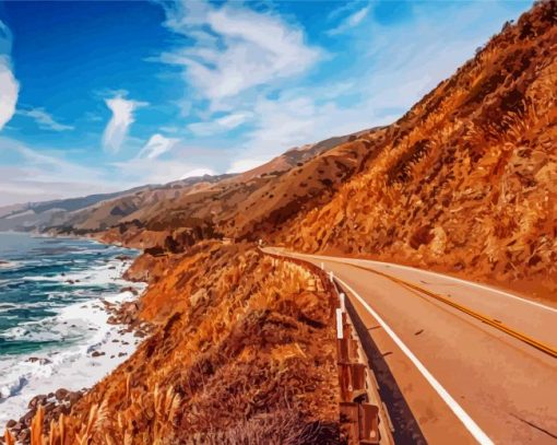 Pacific Coast Highway Road paint by numbers