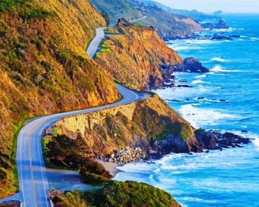 Pacific Coast Hwy paint by numbers