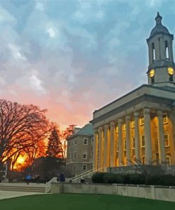 Penn State University at sunset paint by numbers