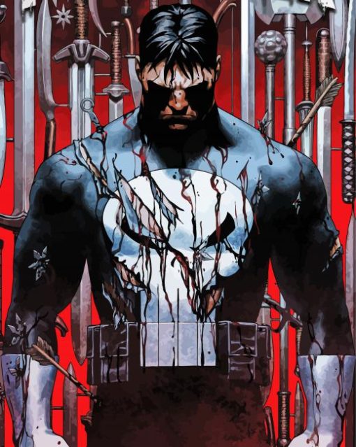 Punisher marvel character paint by number