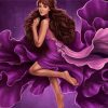 Purple Floral Princess paint by numbers