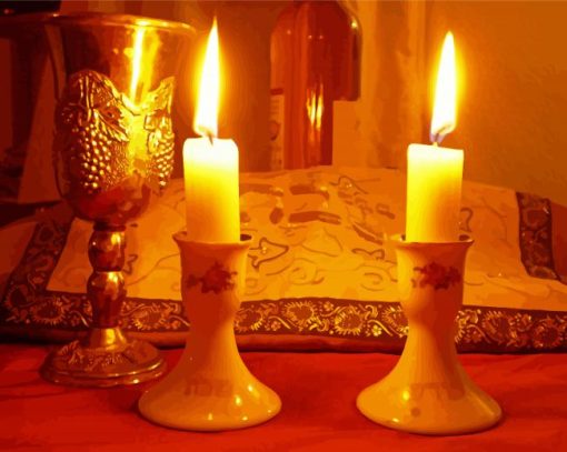 Shabbat Candles paint by numbers