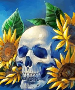Skull Sunflower Art paint by numbers
