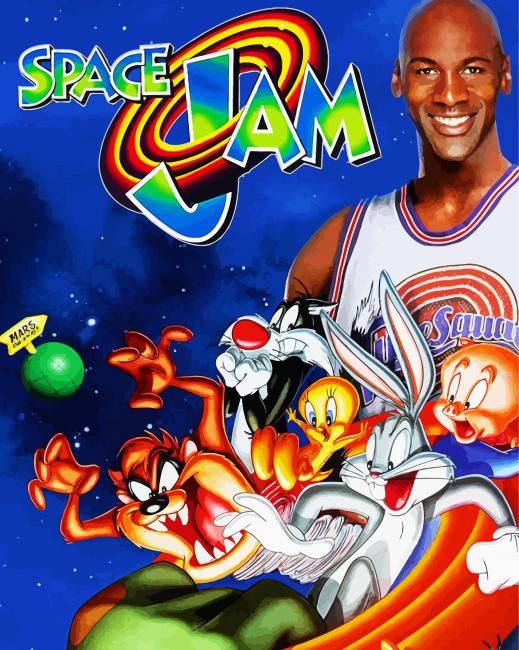 Space Jam Movie Poster paint by numbers