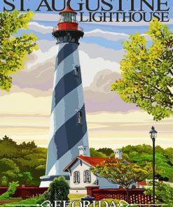 St augustine lighthouse florida poster paint by number