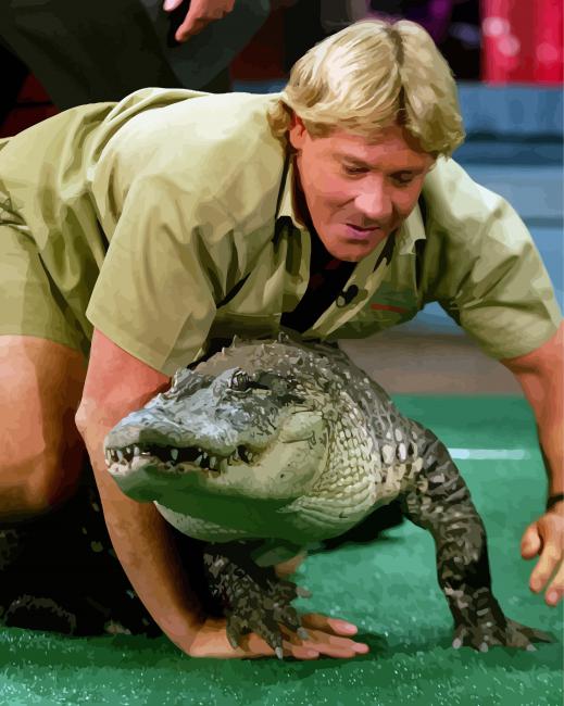 ﻿Steve Irwin Zookeeper paint by numbers