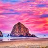 Sunset At Cannon Beach Haystack Rock Paint by numbers