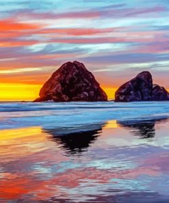 Sunset At Cannon Beach Paint by numbers
