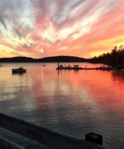 Sunset On Orcas Island paint by numbers