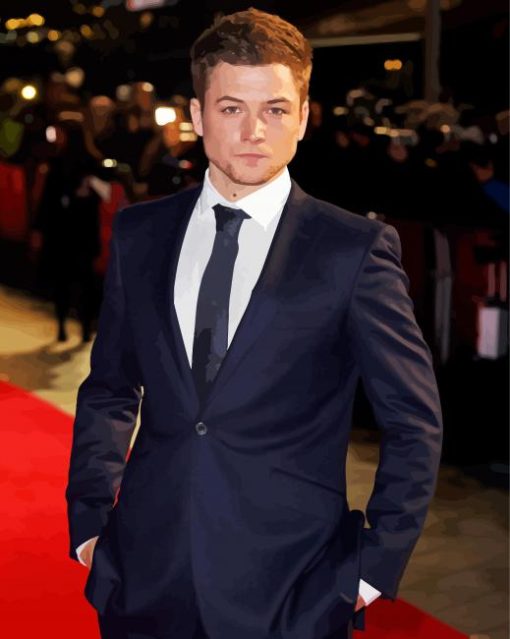 American Actor Taron Egerton paint by numbers