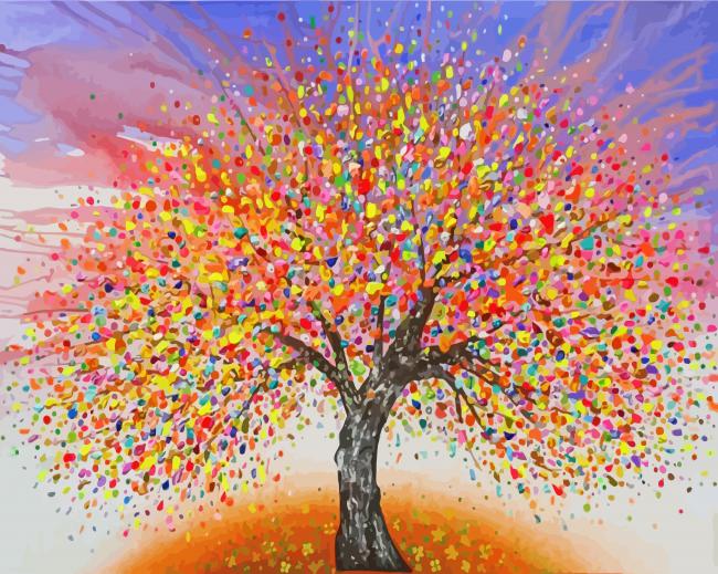 The Abstract Tree Art paint by numbers