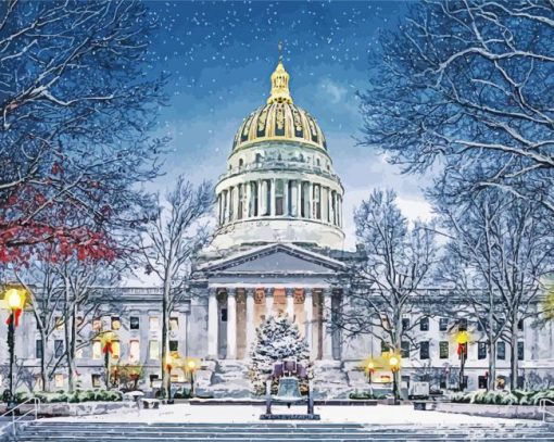 West Virginia capitol building paint by number