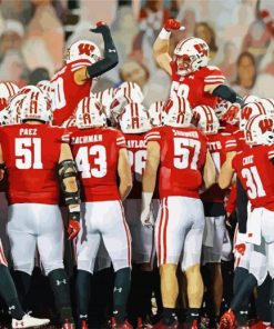 Wi Badger Football Team paint by numbers