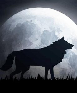 Wolf And The Moon paint by numbers