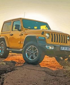 Yellow Jeep wrangler unlimited car paint by number