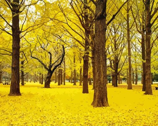 Wonderful Yellow Forest paint by numbers