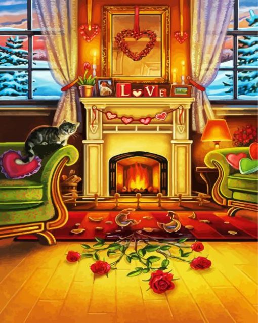 fire place paint by numbers