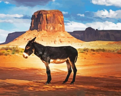 Aesthetic Desert Scene With Burro