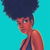Afro Hair Balack Girl paint by numbers