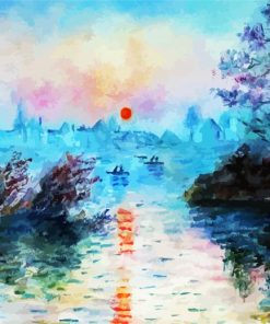 After Claude Monet Sunset paint by numbers