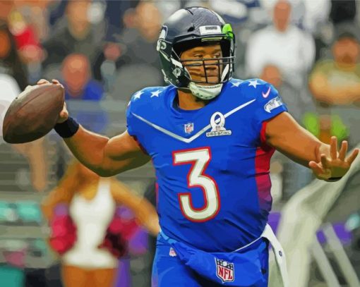 american football quarterback russell wilson paint by number