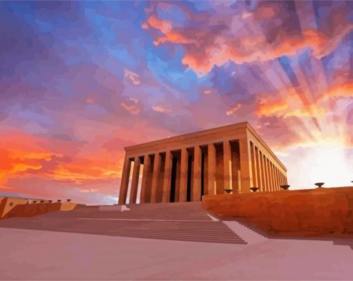 anitkabir with sunset paint by number