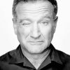 black and white Robin Williams paint by number