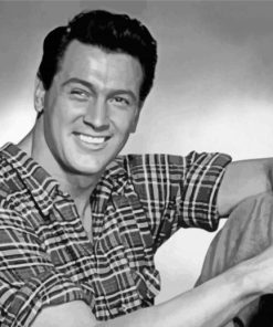 black and white Rock hudson paint by number
