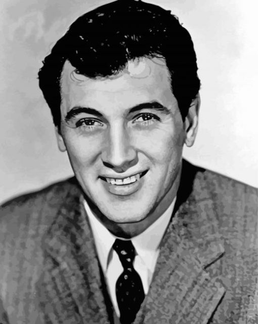 black and white actor Rock hudson paint by number