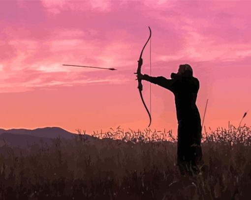 Bow And Arrow Silhouette paint by numbers