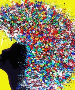 Abstract Colorful Afro Hair Paint by numbers