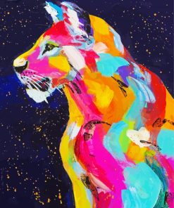 Colorful Female Lion paint by numbers