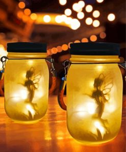 Dragonflies In Mason Jar paint by numbers