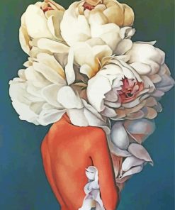 flower head Girl peony paint by numbers
