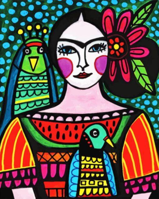 Folk Art Mexican Woman paint by numbers