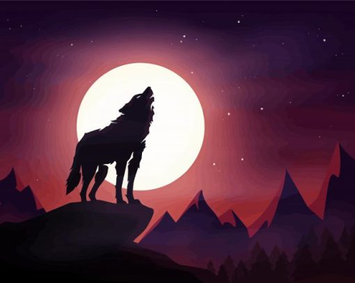 Howling Wolf paint by numbers