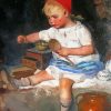 little girl and The Coffee Mill paint by number