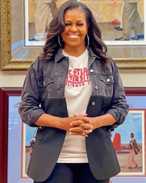 Lady Michelle Obama paint by numbers