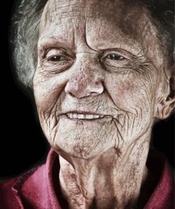 Old Woman Smiling Face paint by numbers