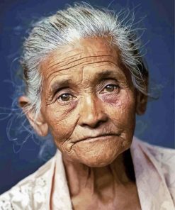 Beautiful Old Woman paint by numbers