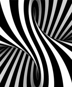 Optical Black And White Illusion paint by numbers